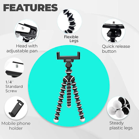 Portable gorilla tripod for reels, vlogging, and content creation