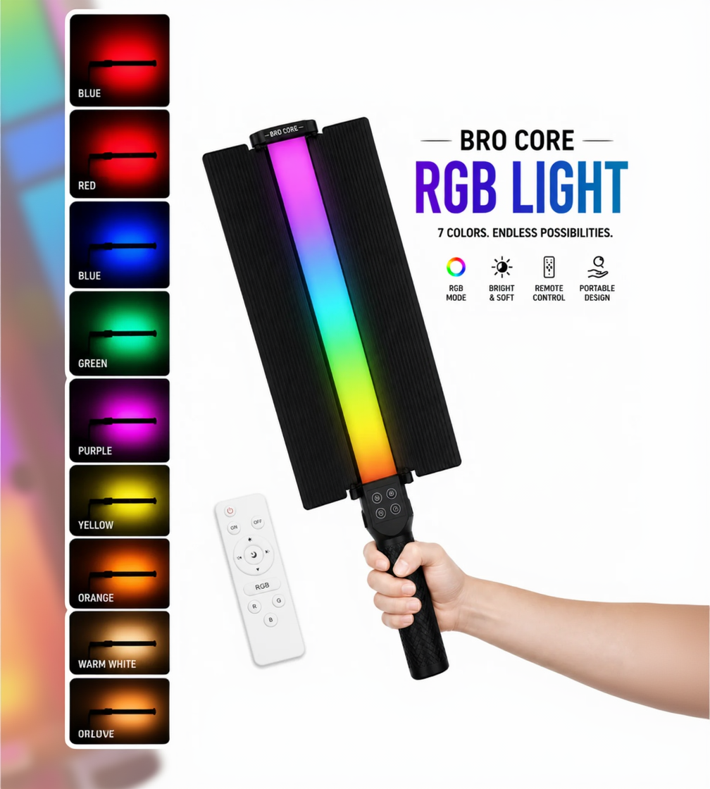 Bro Core LS 188 RGB Hand Stick Lamp rechargeable LED light wand for photography and videography