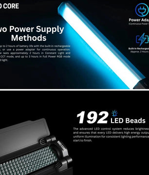 Portable LS 188 RGB LED light stick with adjustable colors for YouTube videos and reels