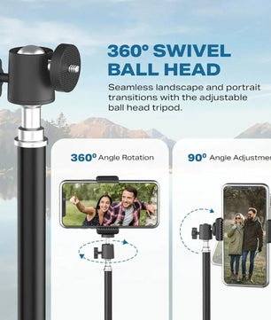 7 feet adjustable tripod stand for mobile phone and DSLR camera with holder for video recording and reels