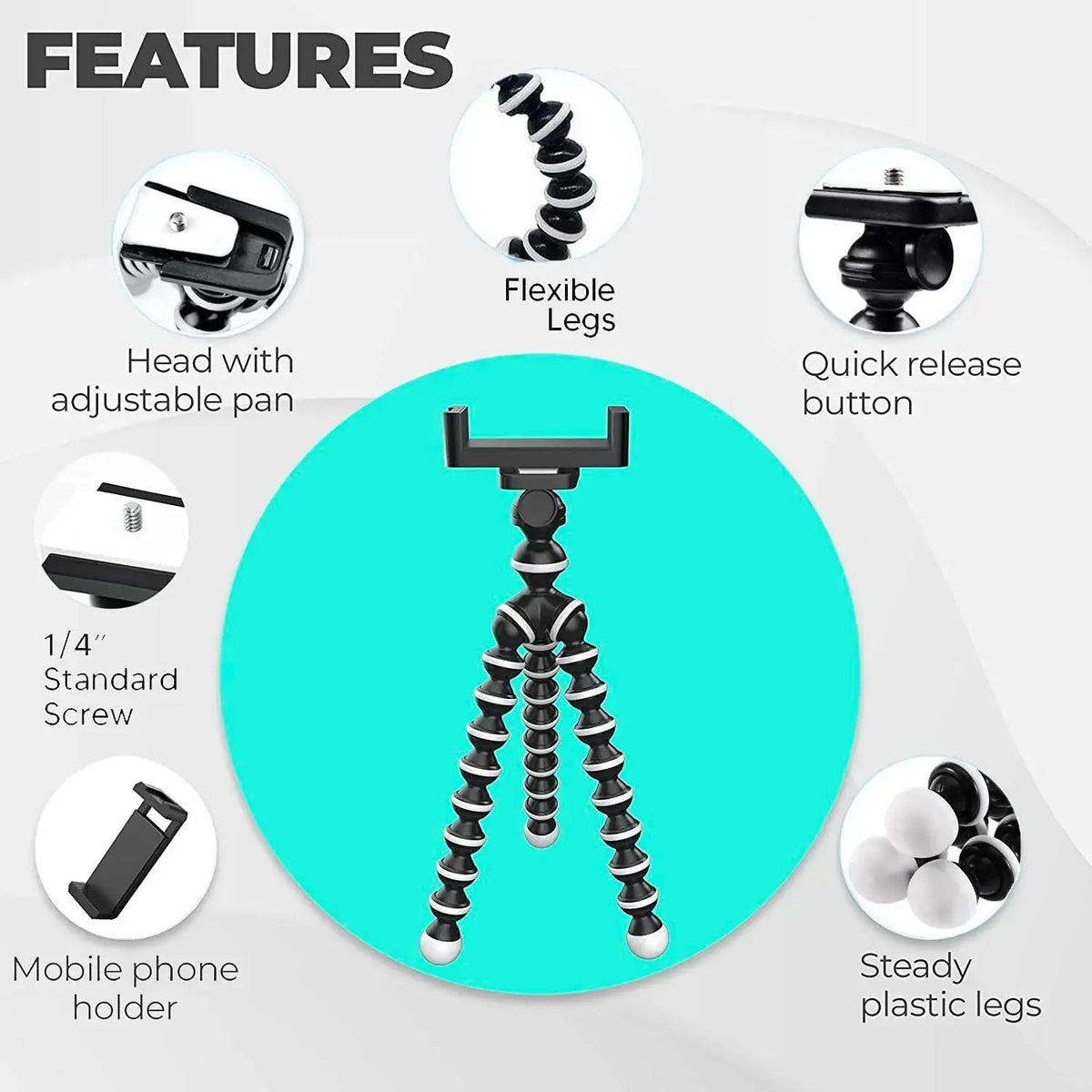 Portable gorilla tripod for reels, vlogging, and content creation