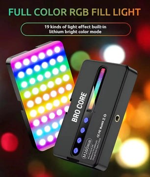 Full color RGB fill light with colorful display on a blurred lights background