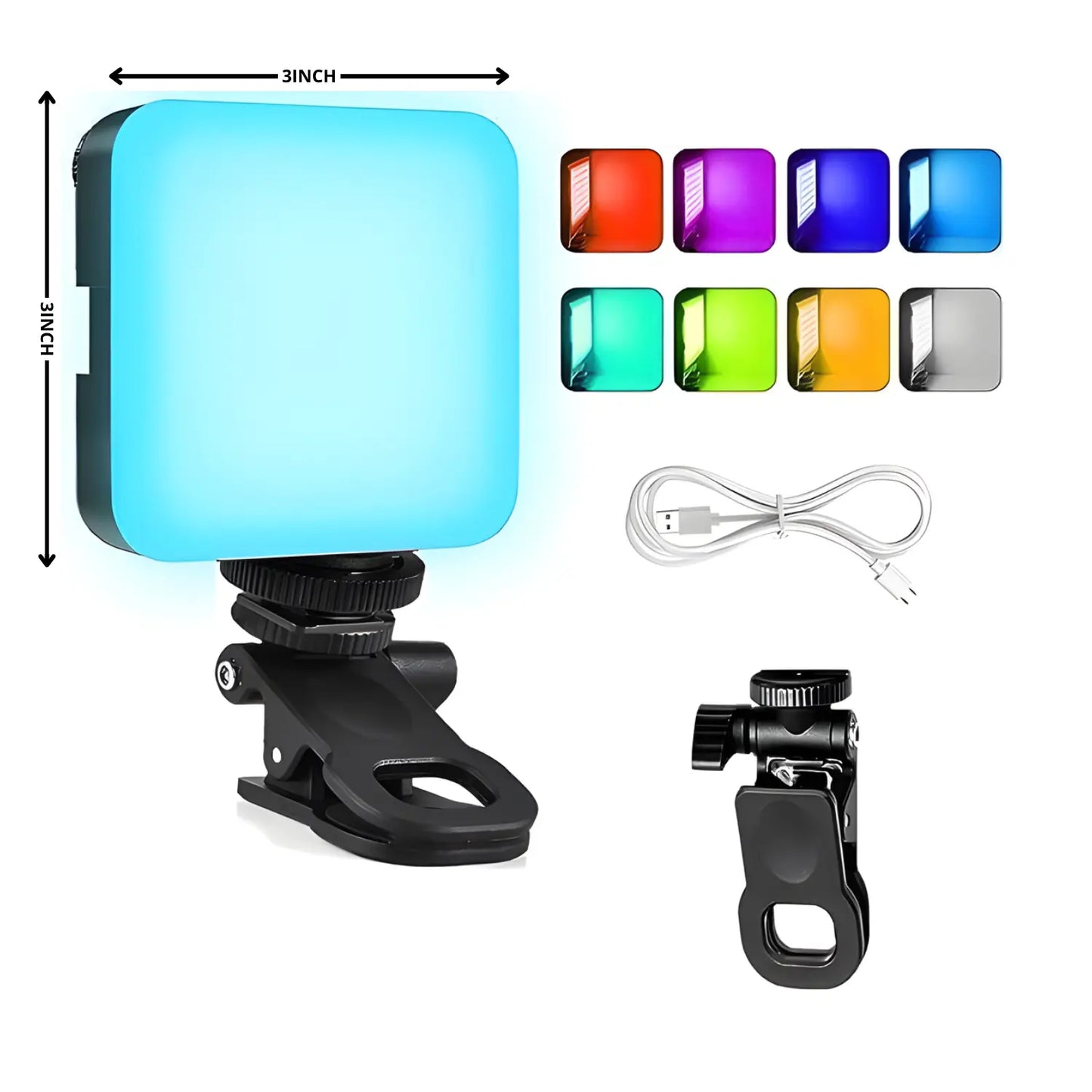 Compact RGB mini light with adjustable colors for photography and video shooting