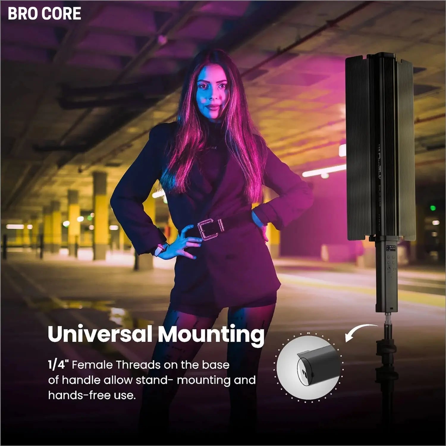 Bro Core RGB hand lamp for content creators, live streaming, studio lighting and vlogging