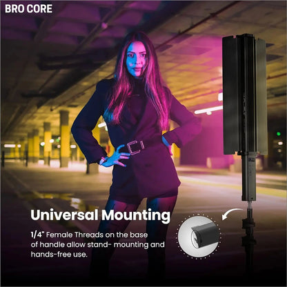 Bro Core RGB hand lamp for content creators, live streaming, studio lighting and vlogging