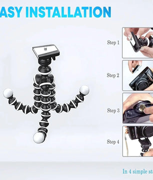 Bendable tripod wrapped around pole for outdoor shooting