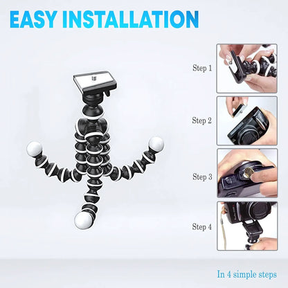 Bendable tripod wrapped around pole for outdoor shooting