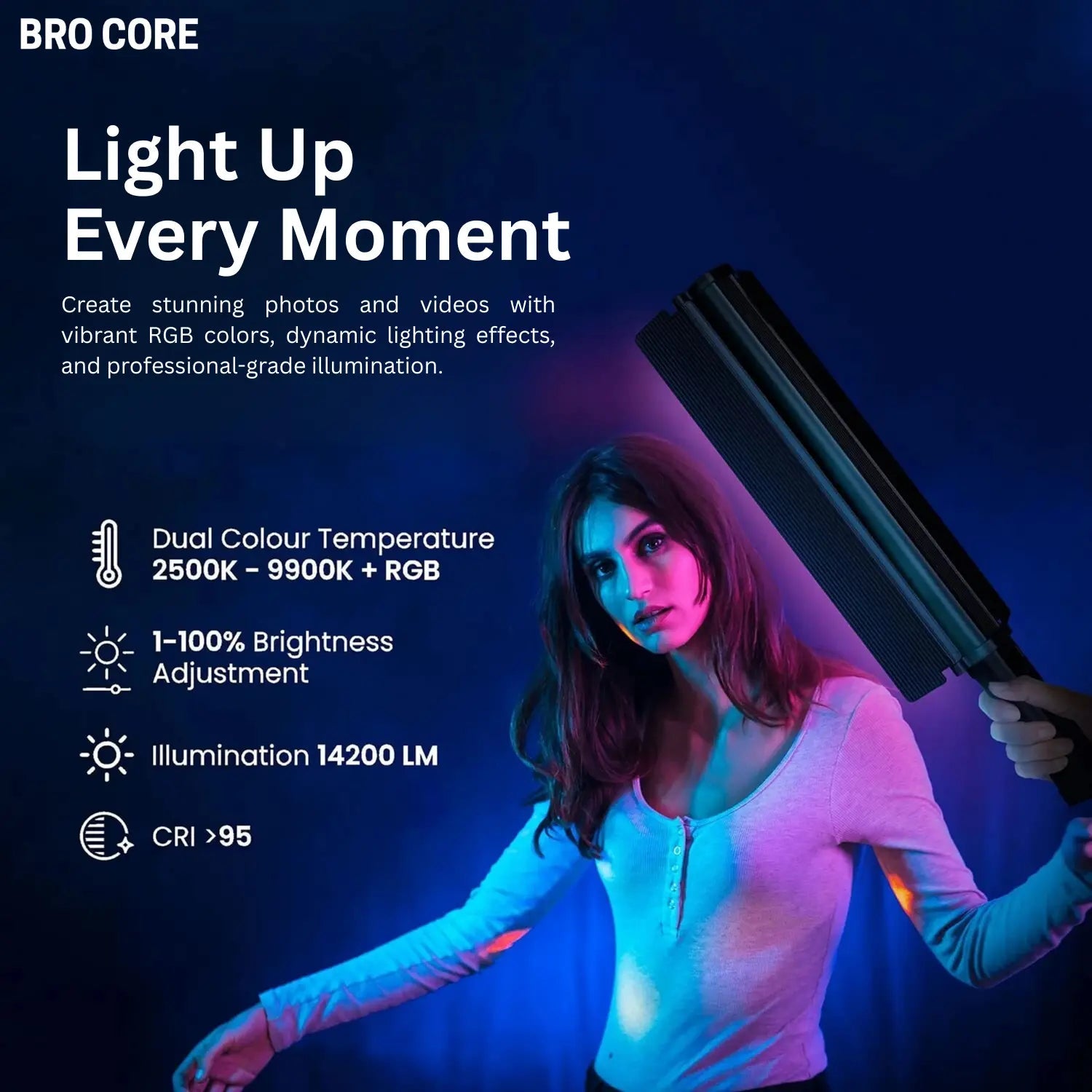 LS 188 RGB photography light wand with remote control and rechargeable battery