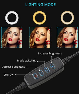 LED ring light with tripod stand for YouTube videos, reels, and live streaming