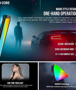 Professional RGB LED stick light for product photography, video shooting and social media content creation