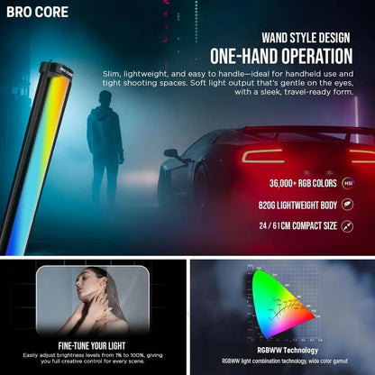 Professional RGB LED stick light for product photography, video shooting and social media content creation