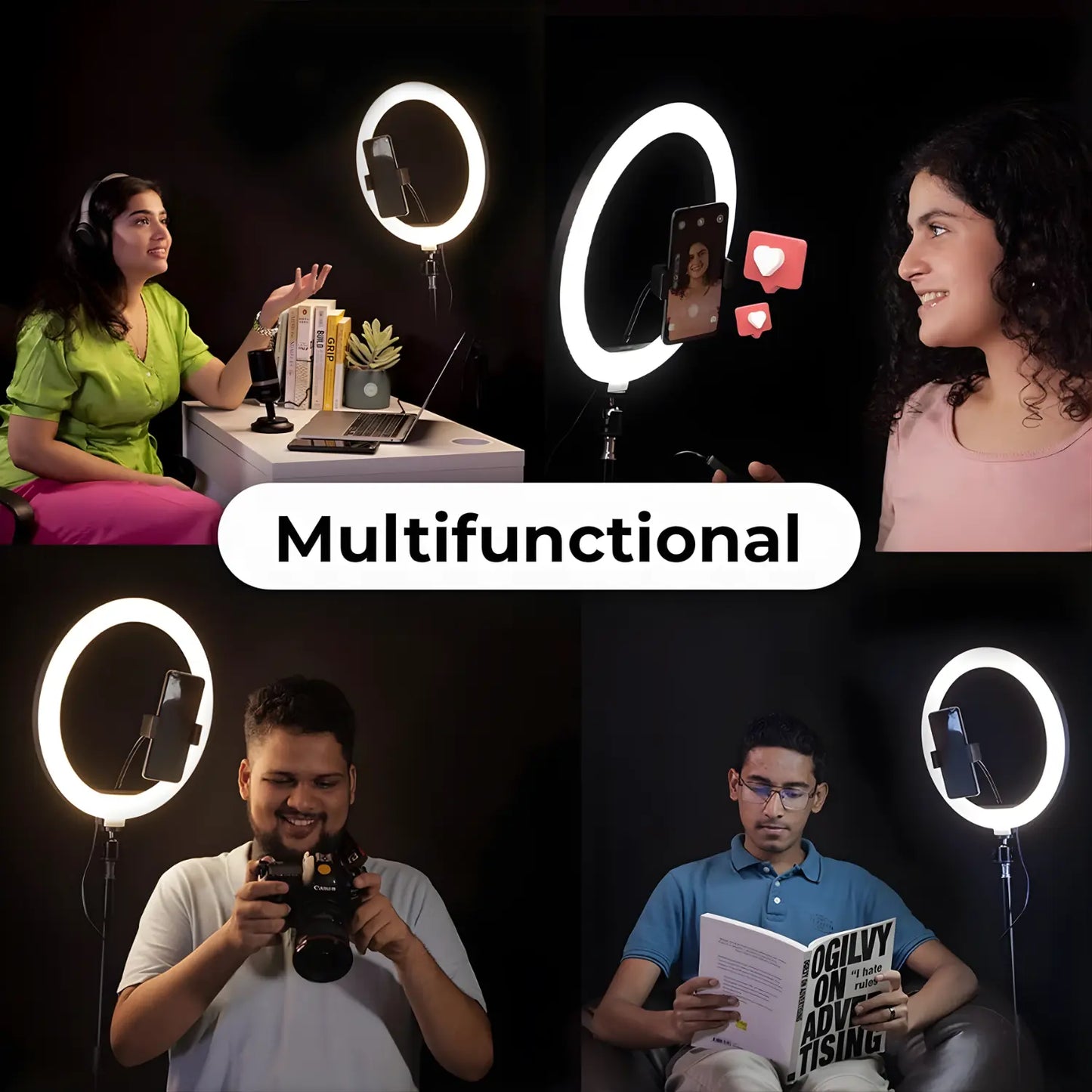 Bro Core selfie ring light without stand for makeup, live streaming and video calls