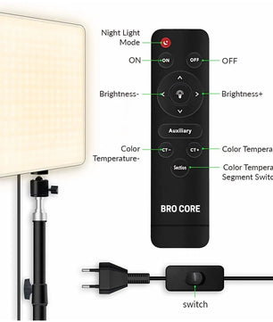 Content Creator Using Bro Core MM-240 LED Soft Panel Light for Photography, Live Streaming and Video Production
