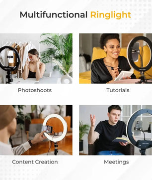Bro Core 10 inch LED ring light with 7 feet tripod stand for video recording and photography