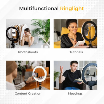 Bro Core 10 inch LED ring light with 7 feet tripod stand for video recording and photography