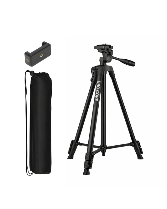 Bro Core F3366 Tripod Stand for Camera & Mobile | Adjustable 360° Rotating Camera Tripod Stand | Lightweight Portable Tripod