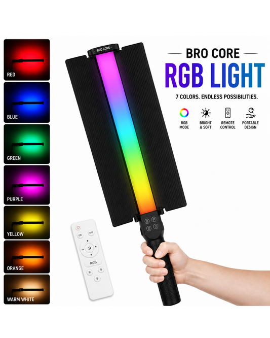 Bro Core LS 188 RGB Hand Stick Lamp 25W Rechargeable LED Video Light Stick with Remote Control for Photography, YouTube, Reels, Vlogging & Content Creation